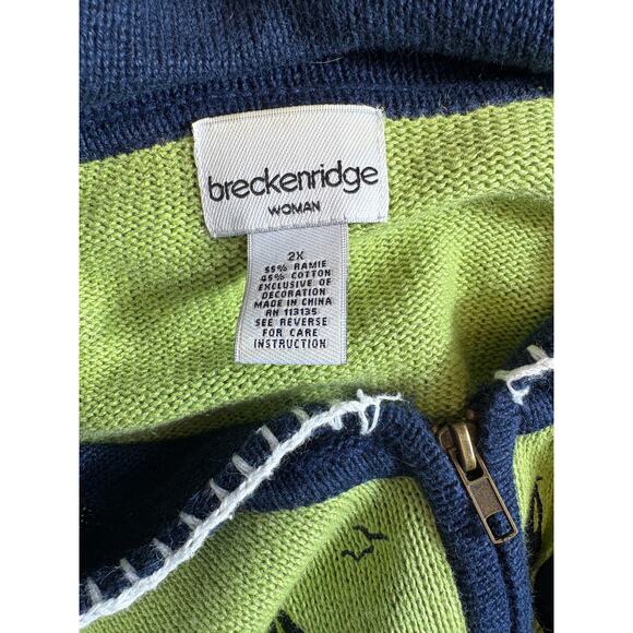 Vintage Breckenridge Nautical Sailboat Cardigan Sweater Women Plus 2X Preppy 90s - Picture 3 of 5